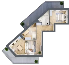 3 pokoje, mieszkanie 64,40 m², piętro 5, oferta nr 1.144, La Vie House, Kraków, Podgórze, ul. Łagiewnicka