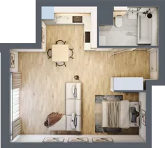 1 pokój, mieszkanie 40,61 m², piętro 5, oferta nr 1.145, La Vie House, Kraków, Podgórze, ul. Łagiewnicka