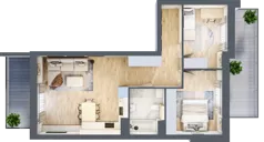 3 pokoje, mieszkanie 62,06 m², piętro 4, oferta nr 1.169, La Vie House, Kraków, Podgórze, ul. Łagiewnicka