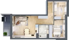3 pokoje, mieszkanie 62,06 m², piętro 5, oferta nr 1.173, La Vie House, Kraków, Podgórze, ul. Łagiewnicka