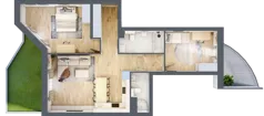 3 pokoje, mieszkanie 72,95 m², piętro 1, oferta nr 1.181, La Vie House, Kraków, Podgórze, ul. Łagiewnicka