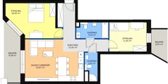 3 pokoje, mieszkanie 74,83 m², piętro 2, oferta nr 1.185, La Vie House, Kraków, Podgórze, ul. Łagiewnicka