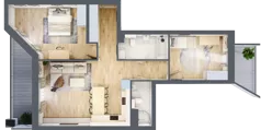 3 pokoje, mieszkanie 74,74 m², piętro 2, oferta nr 1.185, La Vie House, Kraków, Podgórze, ul. Łagiewnicka