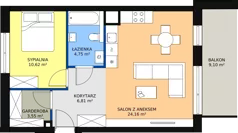 2 pokoje, mieszkanie 51,91 m², piętro 5, oferta nr 1.201, La Vie House, Kraków, Podgórze, ul. Łagiewnicka