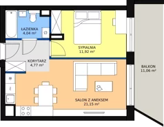 2 pokoje, mieszkanie 43,34 m², piętro 5, oferta nr 1.249, La Vie House, Kraków, Podgórze, ul. Łagiewnicka