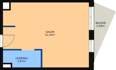 1 pokój, lokal inwestycyjny 36,19 m², piętro 1, oferta nr A.18, Cystersów 19, Kraków, Grzegórzki, ul. Cystersów 19