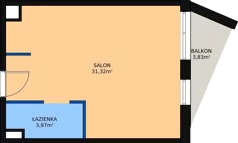1 pokój, lokal inwestycyjny 36,19 m², piętro 1, oferta nr A.19, Cystersów 19, Kraków, Grzegórzki, ul. Cystersów 19