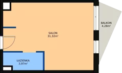 1 pokój, lokal inwestycyjny 36,19 m², piętro 1, oferta nr A.20, Cystersów 19, Kraków, Grzegórzki, ul. Cystersów 19