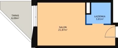 1 pokój, lokal inwestycyjny 26,10 m², piętro 1, oferta nr A.32, Cystersów 19, Kraków, Grzegórzki, ul. Cystersów 19