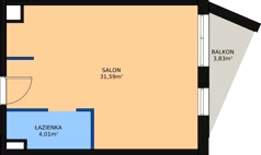 1 pokój, lokal inwestycyjny 36,45 m², piętro 3, oferta nr A.63, Cystersów 19, Kraków, Grzegórzki, ul. Cystersów 19