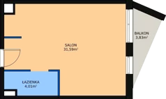 1 pokój, lokal inwestycyjny 36,45 m², piętro 3, oferta nr A.65, Cystersów 19, Kraków, Grzegórzki, ul. Cystersów 19