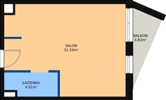 1 pokój, lokal inwestycyjny 36,51 m², piętro 3, oferta nr A.67, Cystersów 19, Kraków, Grzegórzki, ul. Cystersów 19