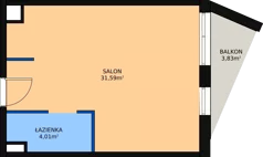 1 pokój, lokal inwestycyjny 36,45 m², piętro 3, oferta nr A.69, Cystersów 19, Kraków, Grzegórzki, ul. Cystersów 19