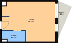 1 pokój, lokal inwestycyjny 36,45 m², piętro 3, oferta nr A.70, Cystersów 19, Kraków, Grzegórzki, ul. Cystersów 19