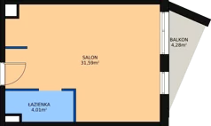 1 pokój, lokal inwestycyjny 36,45 m², piętro 4, oferta nr A.89, Cystersów 19, Kraków, Grzegórzki, ul. Cystersów 19