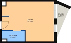 1 pokój, lokal inwestycyjny 36,51 m², piętro 4, oferta nr A.91, Cystersów 19, Kraków, Grzegórzki, ul. Cystersów 19