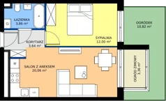 2 pokoje, mieszkanie 42,92 m², parter, oferta nr a.22, LOOK UP House, Kraków, Prądnik Biały, ul. Pękowicka