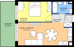 2 pokoje, mieszkanie 41,61 m², parter, oferta nr a.27, LOOK UP House, Kraków, Prądnik Biały, ul. Pękowicka