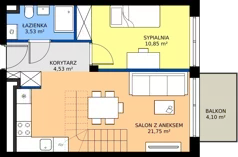 2 pokoje, mieszkanie 40,66 m², piętro 3, oferta nr a.54, LOOK UP House, Kraków, Prądnik Biały, ul. Pękowicka