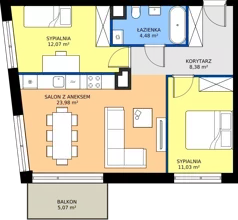 3 pokoje, mieszkanie 59,94 m², piętro 1, oferta nr a.8, LOOK UP House, Kraków, Prądnik Biały, ul. Pękowicka