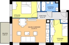 3 pokoje, mieszkanie 53,44 m², piętro 1, oferta nr a.36, LOOK UP House, Kraków, Prądnik Biały, ul. Pękowicka