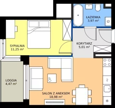 2 pokoje, mieszkanie 39,21 m², piętro 2, oferta nr a.49, LOOK UP House, Kraków, Prądnik Biały, ul. Pękowicka