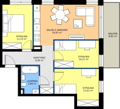 4 pokoje, mieszkanie 66,27 m², piętro 1, oferta nr b.21, LOOK UP House, Kraków, Prądnik Biały, ul. Pękowicka
