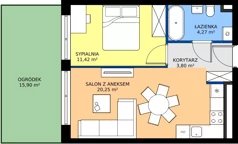 2 pokoje, mieszkanie 39,74 m², parter, oferta nr b.6, LOOK UP House, Kraków, Prądnik Biały, ul. Pękowicka