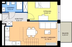 2 pokoje, mieszkanie 40,66 m², piętro 3, oferta nr b.35, LOOK UP House, Kraków, Prądnik Biały, ul. Pękowicka