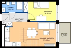 2 pokoje, mieszkanie 39,49 m², piętro 3, oferta nr b.33, LOOK UP House, Kraków, Prądnik Biały, ul. Pękowicka
