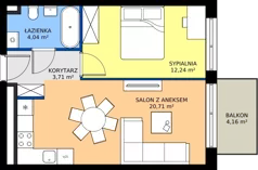 2 pokoje, mieszkanie 40,73 m², piętro 1, oferta nr b.13, LOOK UP House, Kraków, Prądnik Biały, ul. Pękowicka