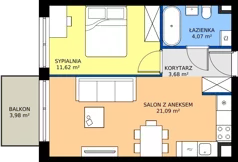 2 pokoje, mieszkanie 40,46 m², piętro 1, oferta nr b.18, LOOK UP House, Kraków, Prądnik Biały, ul. Pękowicka