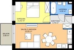 2 pokoje, mieszkanie 40,38 m², piętro 2, oferta nr b.28, LOOK UP House, Kraków, Prądnik Biały, ul. Pękowicka