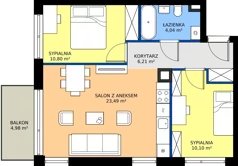 3 pokoje, mieszkanie 54,64 m², piętro 1, oferta nr c.15, LOOK UP House, Kraków, Prądnik Biały, ul. Pękowicka