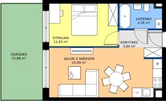 2 pokoje, mieszkanie 40,41 m², parter, oferta nr c.7, LOOK UP House, Kraków, Prądnik Biały, ul. Pękowicka