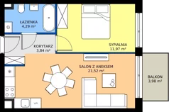 2 pokoje, mieszkanie 41,62 m², piętro 1, oferta nr c.12, LOOK UP House, Kraków, Prądnik Biały, ul. Pękowicka