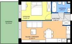 2 pokoje, mieszkanie 40,37 m², parter, oferta nr c.9, LOOK UP House, Kraków, Prądnik Biały, ul. Pękowicka