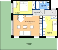 3 pokoje, mieszkanie 54,61 m², parter, oferta nr c.5, LOOK UP House, Kraków, Prądnik Biały, ul. Pękowicka