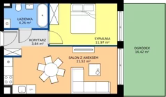 2 pokoje, mieszkanie 41,59 m², parter, oferta nr c.2, LOOK UP House, Kraków, Prądnik Biały, ul. Pękowicka