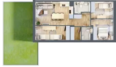 4 pokoje, mieszkanie 69,49 m², parter, oferta nr 15.1, Cascada House, Rząska, ul. Piaski / Łąkowa