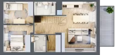 4 pokoje, mieszkanie 81,61 m², piętro 1, oferta nr 20.2, Cascada House, Rząska, ul. Piaski / Łąkowa