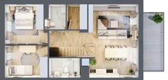 4 pokoje, mieszkanie 81,61 m², piętro 1, oferta nr 19.2, Cascada House, Rząska, ul. Piaski / Łąkowa