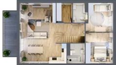 4 pokoje, mieszkanie 100,57 m², piętro 1, oferta nr 22.2, Cascada House, Rząska, ul. Piaski / Łąkowa