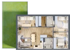 4 pokoje, mieszkanie 81,10 m², parter, oferta nr 26.1, Cascada House, Rząska, ul. Piaski / Łąkowa