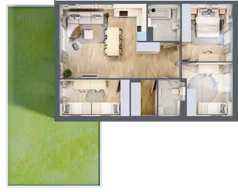 4 pokoje, mieszkanie 81,10 m², parter, oferta nr 25.1, Cascada House, Rząska, ul. Piaski / Łąkowa