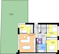 4 pokoje, mieszkanie 71,73 m², parter, oferta nr 9.1, Imperial River Park, Kraków, Bronowice, Bronowice Małe, ul. Truszkowskiego