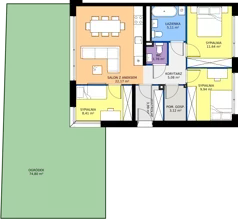 4 pokoje, mieszkanie 71,73 m², parter, oferta nr 6.1, Imperial River Park, Kraków, Bronowice, Bronowice Małe, ul. Truszkowskiego