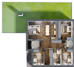 5 pokoi, mieszkanie 100,79 m², parter, oferta nr 2.1, Imperial River Park, Kraków, Bronowice, Bronowice Małe, ul. Truszkowskiego