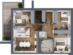 4 pokoje, mieszkanie 71,23 m², piętro 1, oferta nr 17.2, Imperial River Park, Kraków, Bronowice, Bronowice Małe, ul. Truszkowskiego