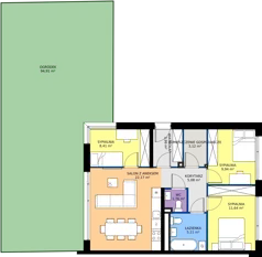 4 pokoje, mieszkanie 71,73 m², parter, oferta nr 17.1, Imperial River Park, Kraków, Bronowice, Bronowice Małe, ul. Truszkowskiego